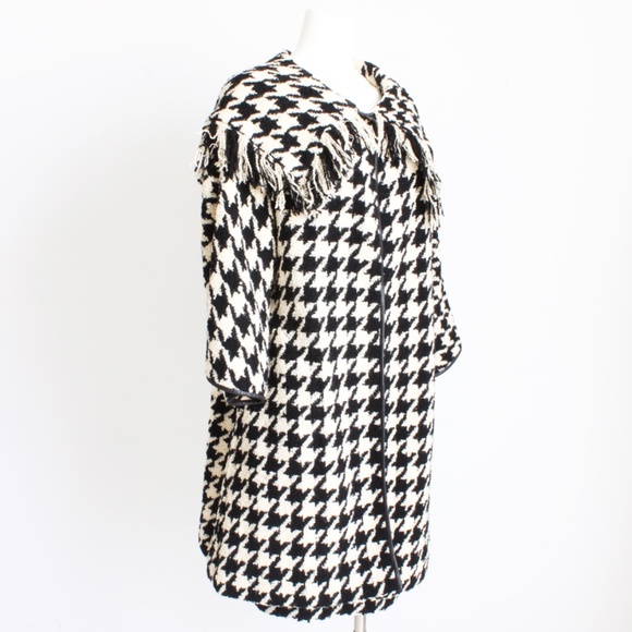 Bonnie Cashin Jacket and Skirt Set Houndstooth Boucle Fringe 2pc Suit Shawl Coll - Picture 2 of 11